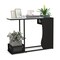 Console Table Entryway Table with 2 Planter Holders MDF Metal White and Black